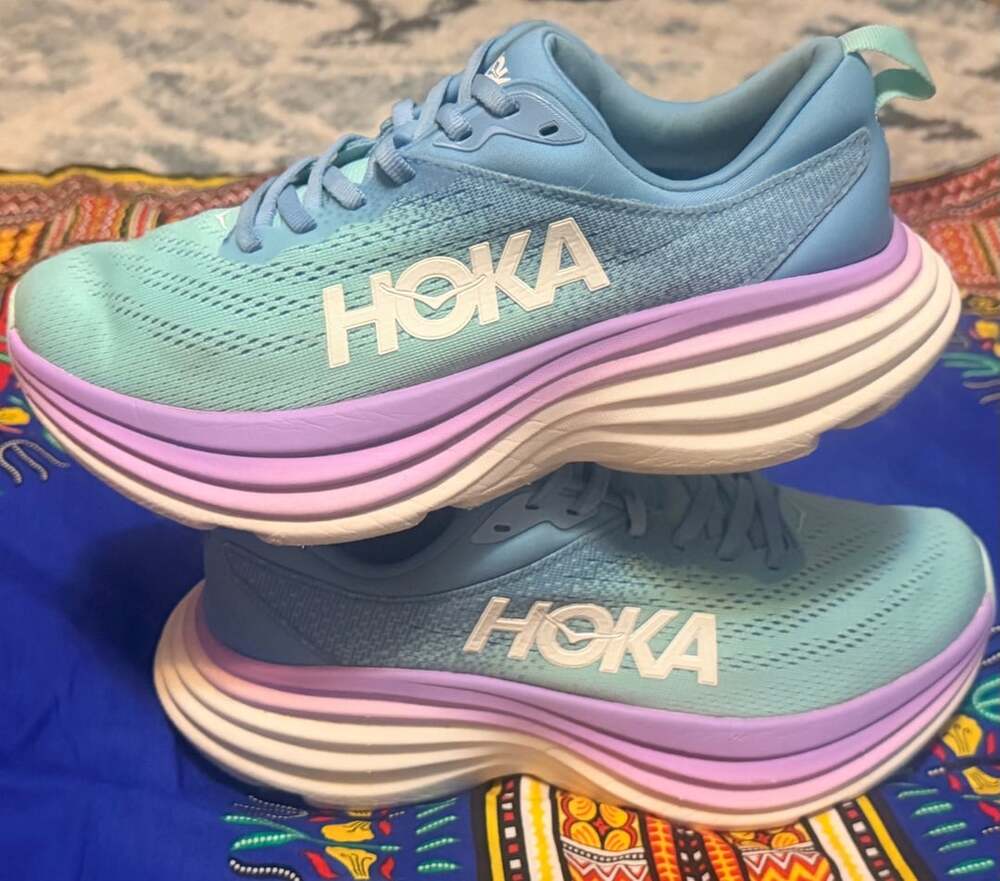 Hoka Bondi 8 Airy Blue Sunlit Ocean Running Shoes